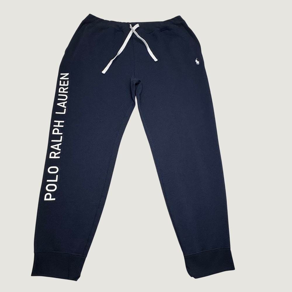 Polo Ralph Lauren Joggers Mens XL Navy Blue Logo Fleece Sweatpants Athleisure